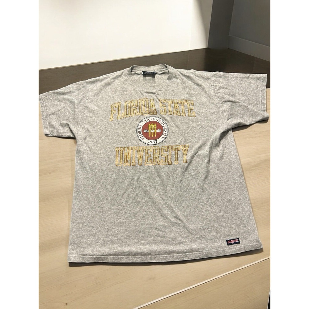 Vintage JanSport Florida State University T-Shirt XL Gray FSU Seal Tee